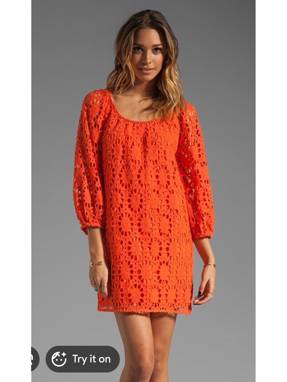 New TRINA TURK Orange Midi Dress Size Large